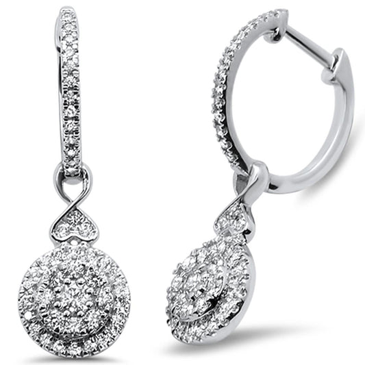 Muse Jewelry .62ct 14k White Gold Diamond Drop Dangle Earrings