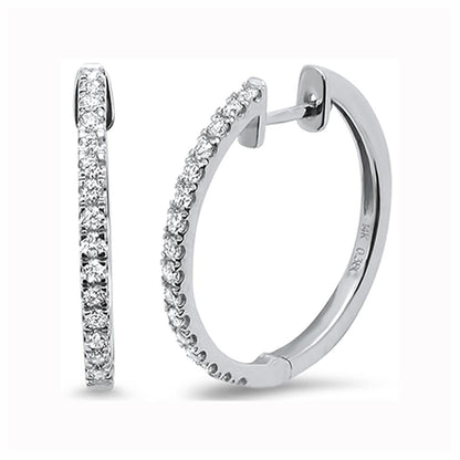 Muse Jewelry .26ct 14k Gold Hoop Huggie Diamond Earrings