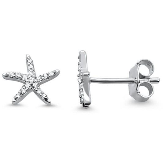 Muse Jewelry .12ct 14k White Gold Diamond Star Earrings