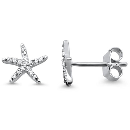 Muse Jewelry .11ct 14k Gold Diamond Star Earrings