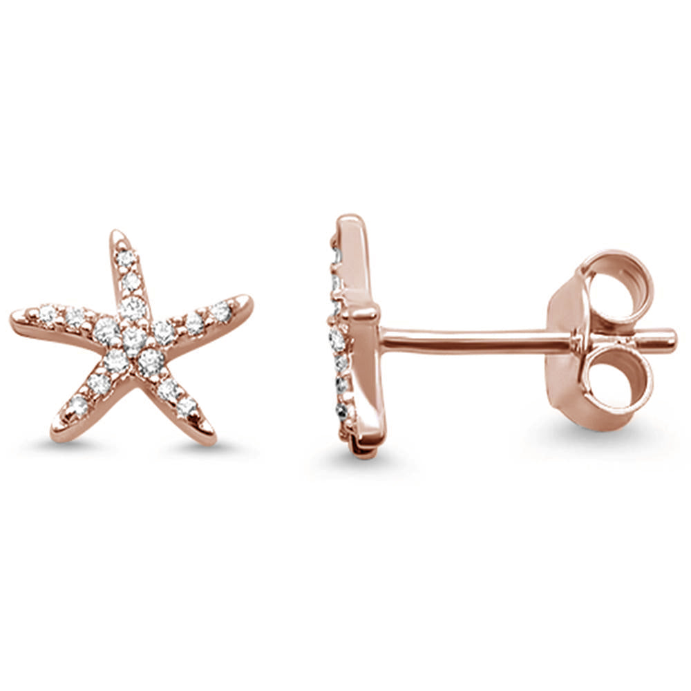 Muse Jewelry .11ct G SI 14K Rose Gold Diamond Star Earrings