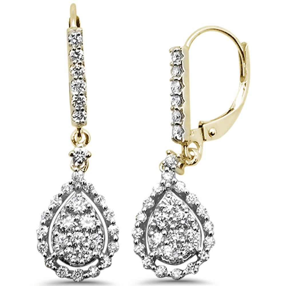 Muse Jewelry .91ct 14k Yellow Gold Diamond Drop Dangle Earrings