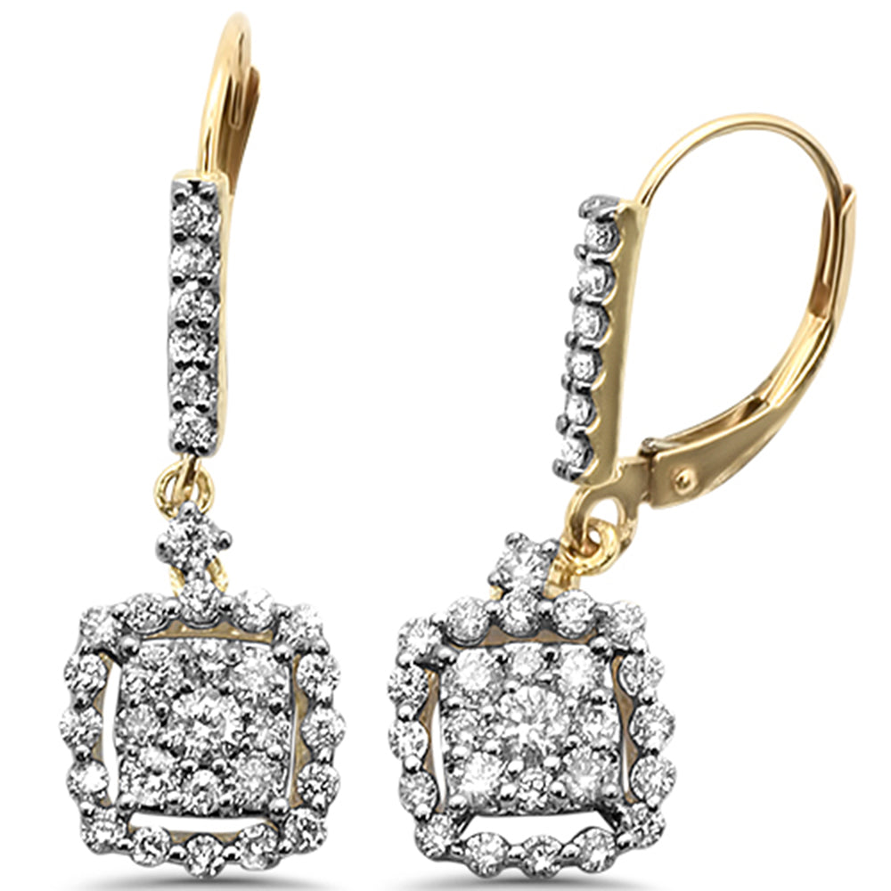 Muse Jewelry 1.01ct 10K Yellow Gold Micro Pave Drop Dangle Diamond Earrings