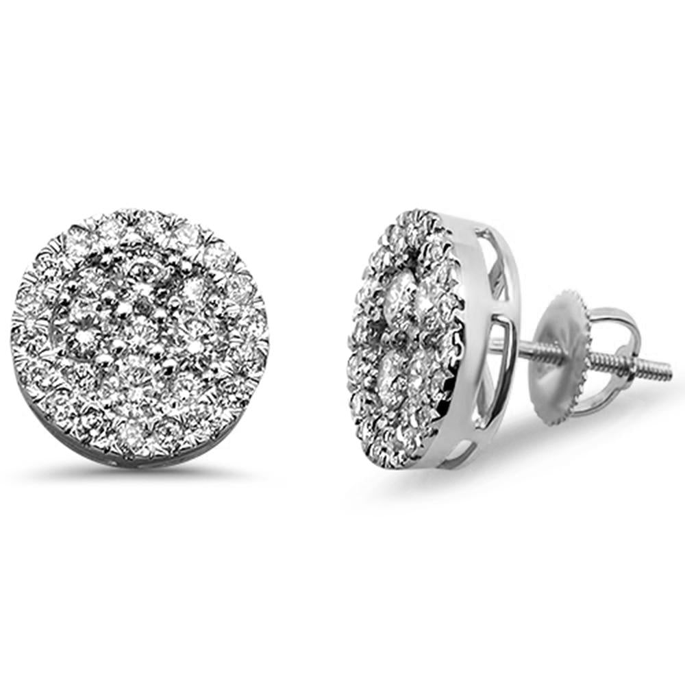 Muse Jewelry 1.54ct G SI 10K White Gold Round Micro Pave Diamond Earrings