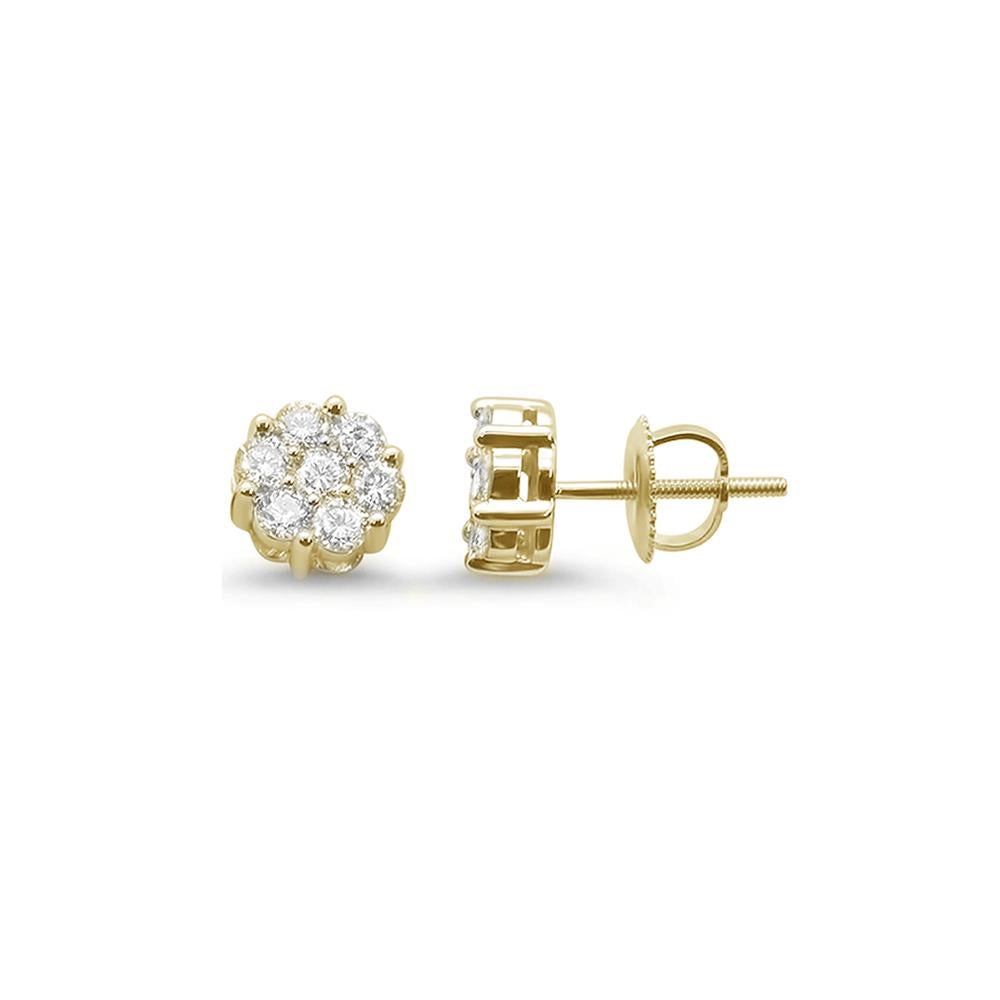 Muse Jewelry .33ct 14k Yellow Gold Round Diamond Cluster Stud Earrings