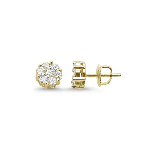 Muse Jewelry .33ct 14k Yellow Gold Round Diamond Cluster Stud Earrings
