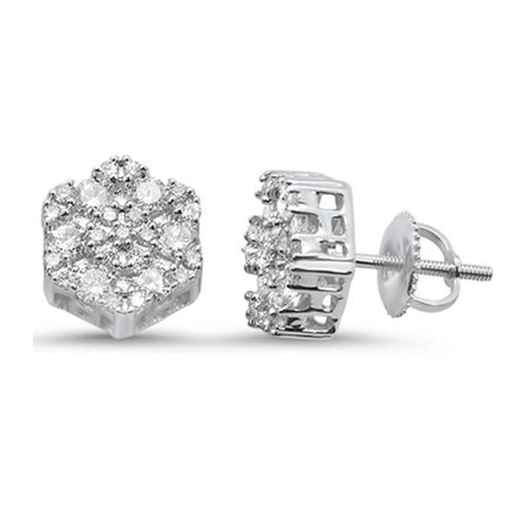 Muse Jewelry 1.00ct 14k Gold Round Diamond Snowflake Cluster Stud Earrings