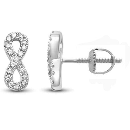 Muse Jewelry .17ct 14k White Gold Diamond Infinity Style Earrings