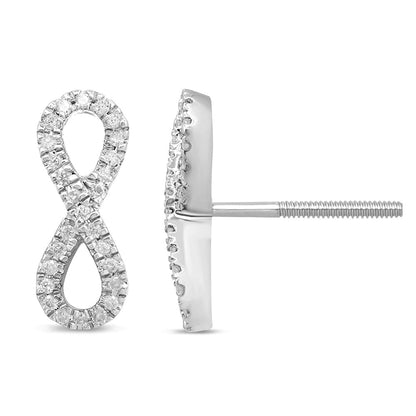 Muse Jewelry .17ct 14k White Gold Diamond Infinity Style Earrings