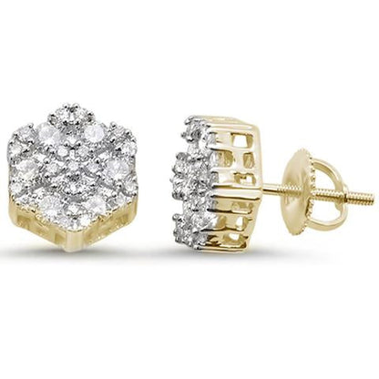 Muse Jewelry 1.03ct 14k Gold Diamond Micro Pave Stud Earrings