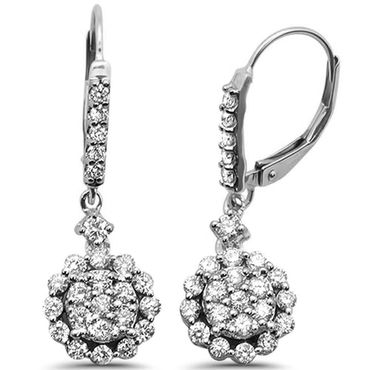 Muse Jewelry .97ct 14k White Gold Diamond Drop Dangle Earrings