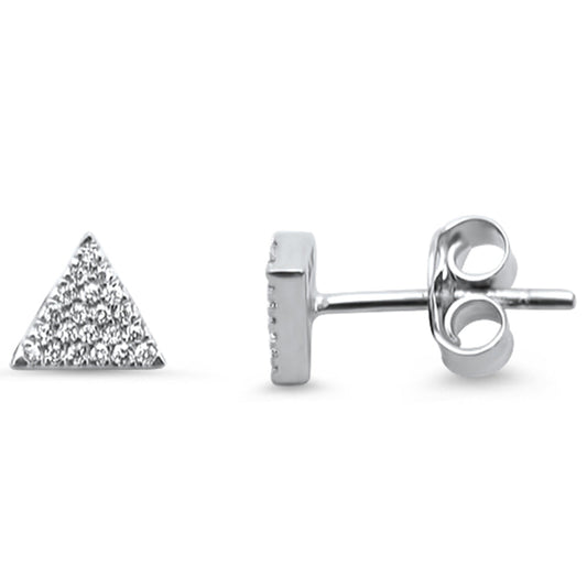 Muse Jewelry .08ct 14kt White Gold Triangle Diamond Stud Earrings