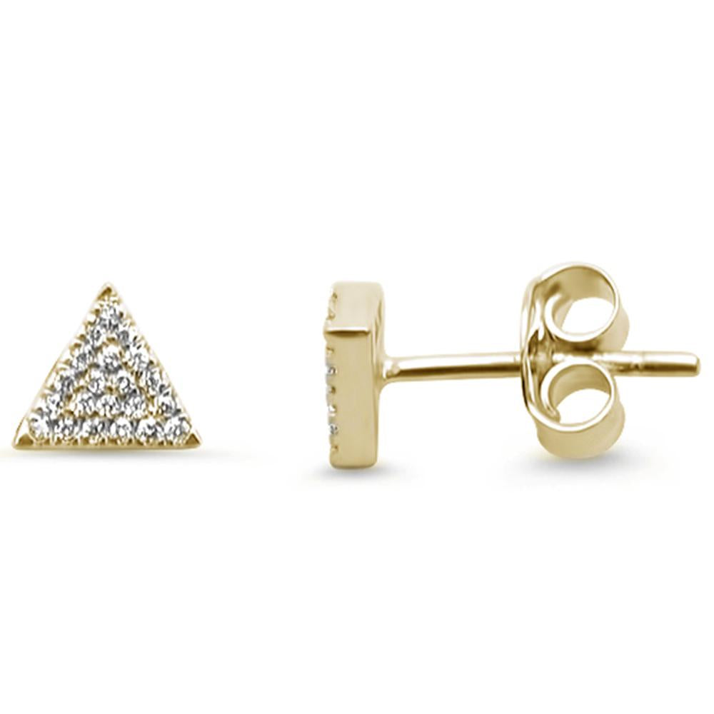 Muse Jewelry .09ct 14kt Gold Triangle Diamond Stud Earrings