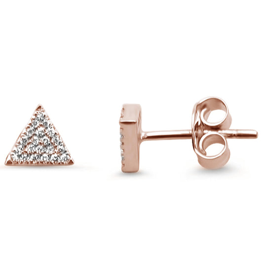 Muse Jewelry .10ct 14kt Rose Gold Triangle Diamond Stud Earrings