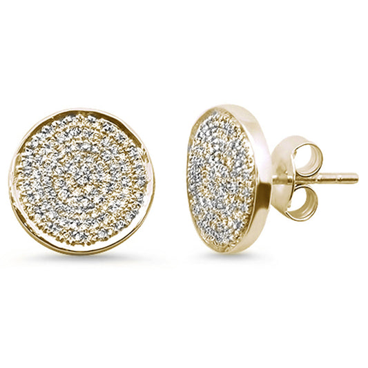 Muse Jewelry .38ct 14kt Yellow Gold Round Diamond Circle Disc Diamond Stud Earrings