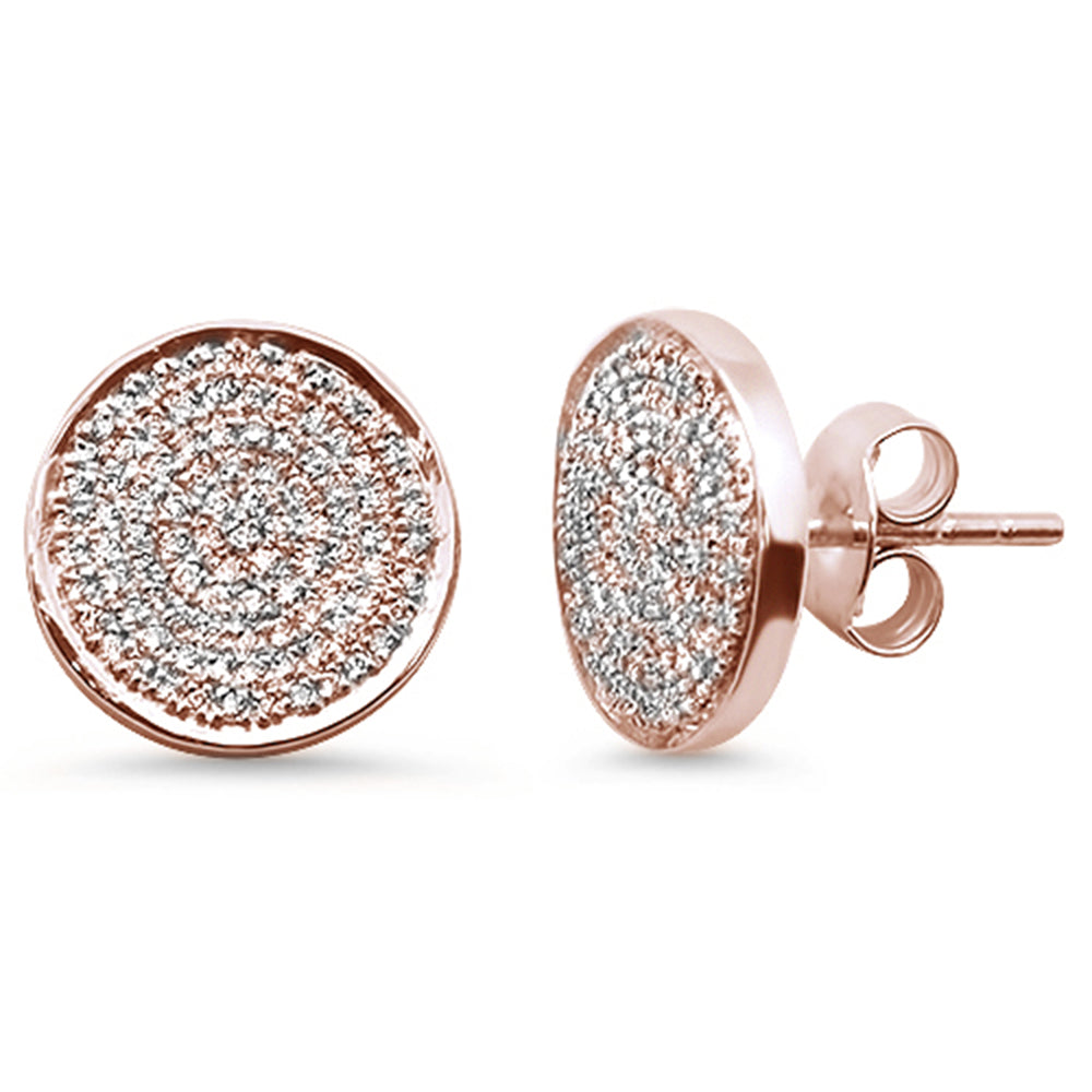 Muse Jewelry .37ct 14kt Rose Gold Round Diamond Circle Disc Diamond Stud Earrings