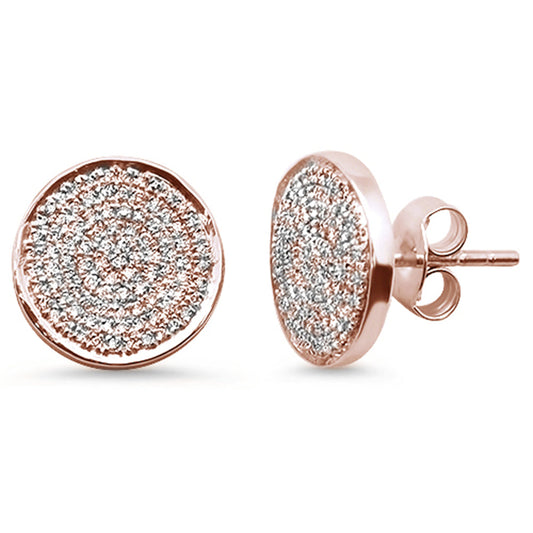 Muse Jewelry .37ct 14kt Rose Gold Round Diamond Circle Disc Diamond Stud Earrings