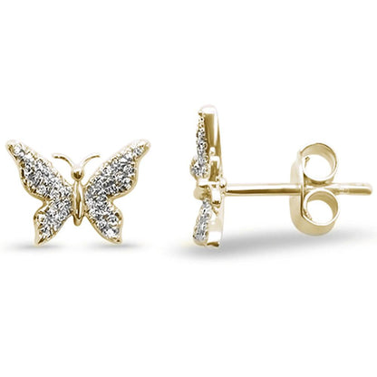 Muse Jewelry .11ct 14kt Gold Butterfly Diamond Stud Earrings