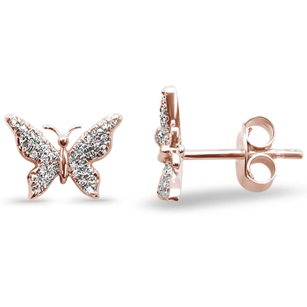 Muse Jewelry .11ct 14kt Gold Butterfly Diamond Stud Earrings