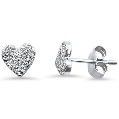 Muse Jewelry .15ct 14kt Gold Heart Diamond Stud Earrings