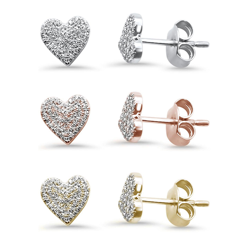 Muse Jewelry .15ct 14kt Gold Heart Diamond Stud Earrings