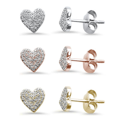 Muse Jewelry .15ct 14kt Gold Heart Diamond Stud Earrings