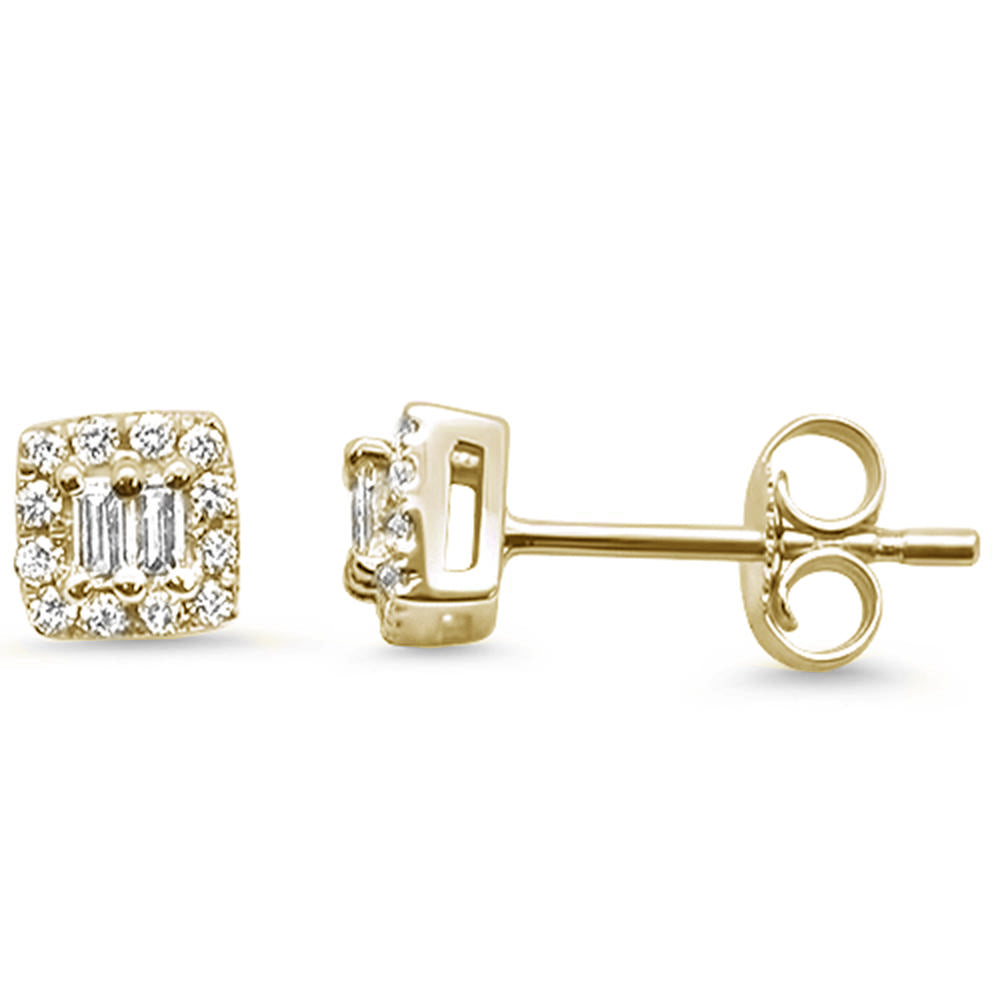 Muse Jewelry .20ct 14K Yellow Gold Modern Square Diamond Earrings