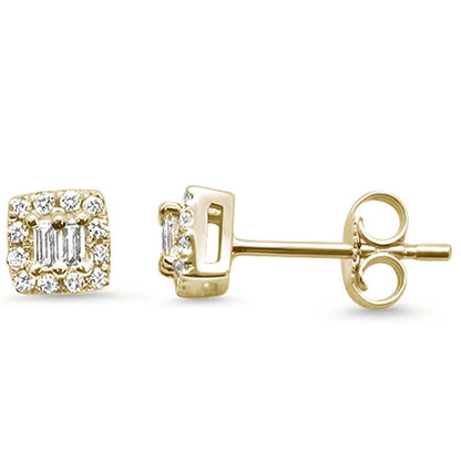 Muse Jewelry .20ct 14k Gold Diamond Square Shaped Stud Earrings