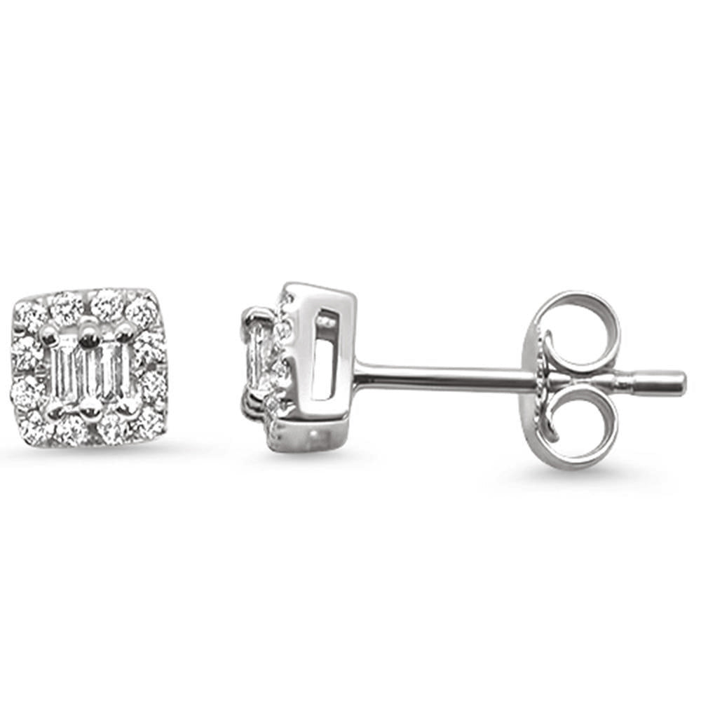 Muse Jewelry .20ct 14k White Gold Diamond Square Shaped Stud Earrings