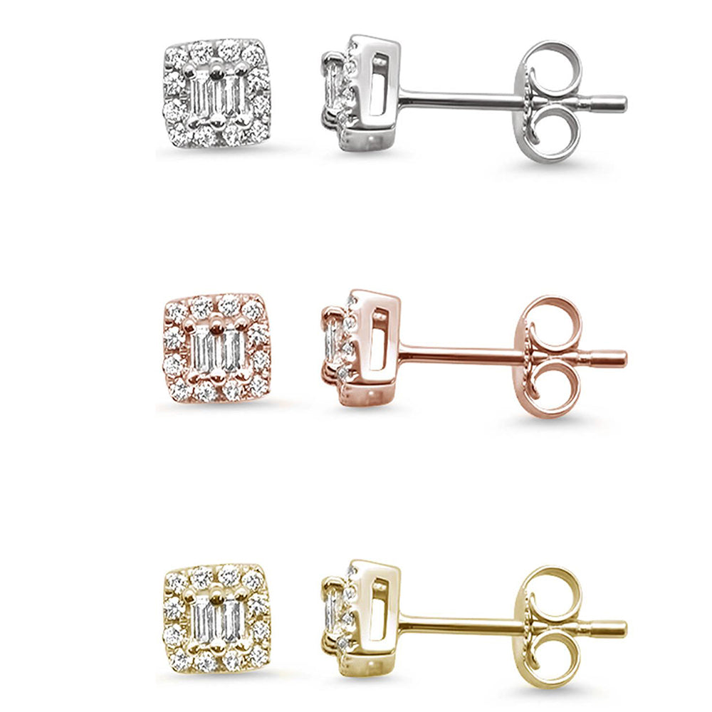 Muse Jewelry .20ct 14k Gold Diamond Square Shaped Stud Earrings