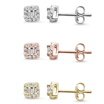 Muse Jewelry .20ct 14k Gold Diamond Square Shaped Stud Earrings