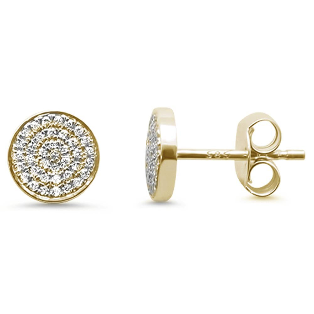 Muse Jewelry .15ct 14kt Gold Trendy Micro Pave Round Disc Diamond Earrings