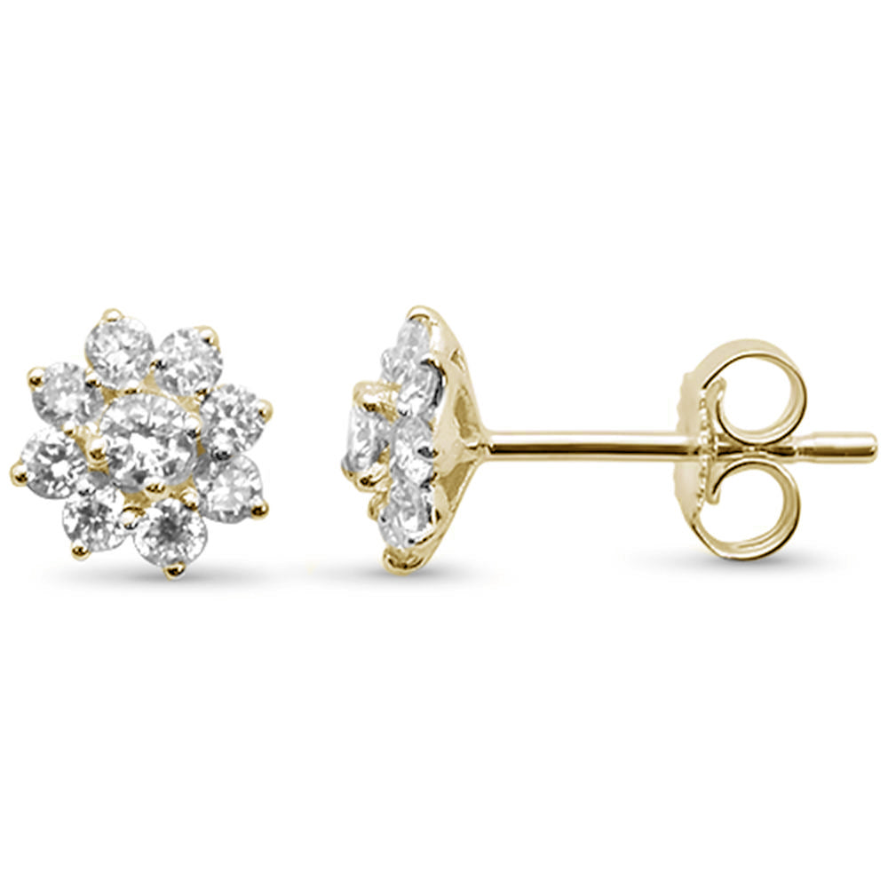 Muse Jewelry .53ct G SI 14K Yellow Gold Diamond Flower Stud Earrings