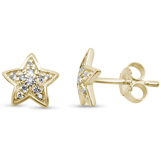 Muse Jewelry .13ct F SI 14K Yellow Gold Star Diamond Earrings