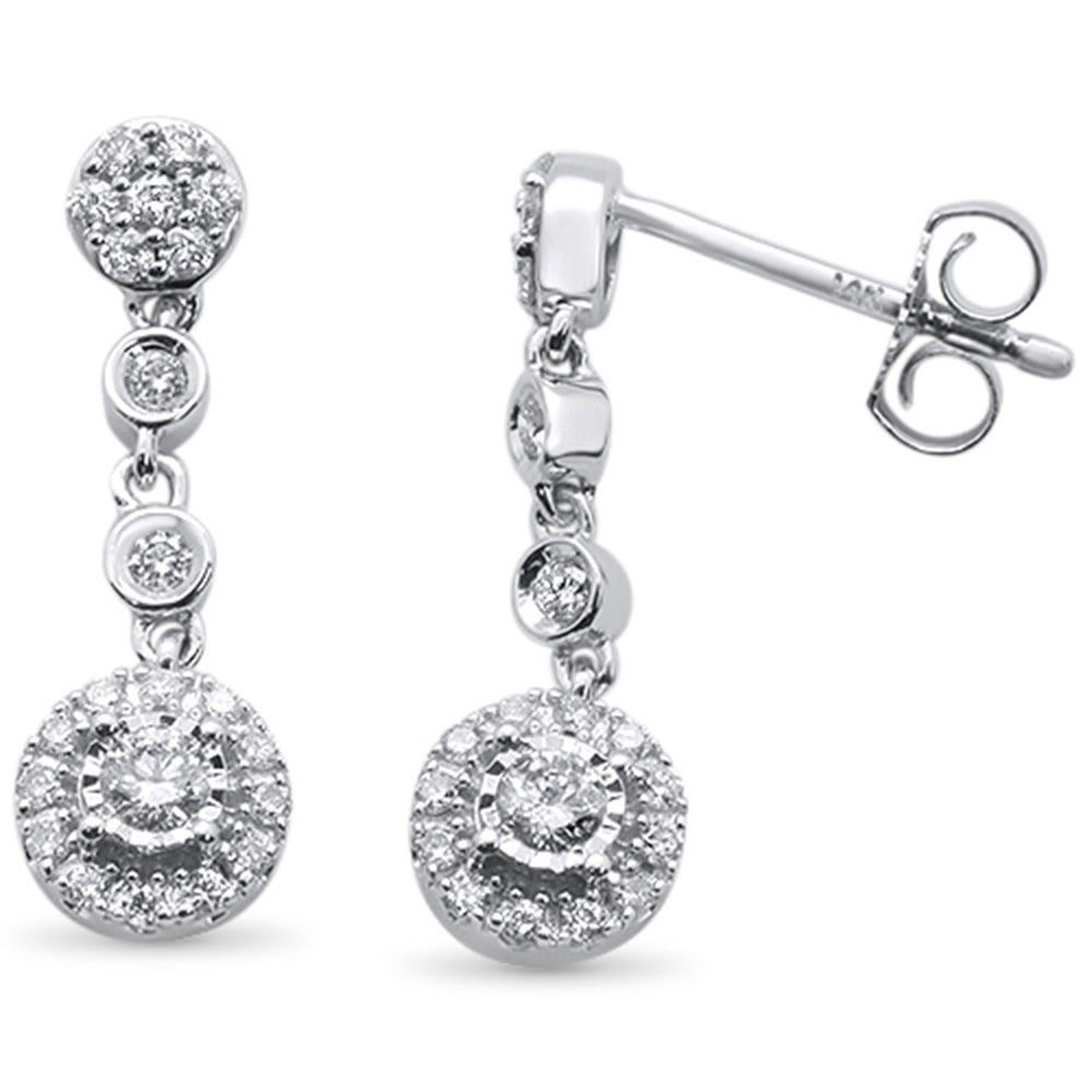 Muse Jewelry .39ct 14k White Gold Diamond Drop Dangle Earrings