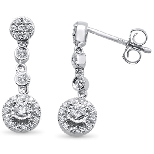 Muse Jewelry .39ct 14k White Gold Diamond Drop Dangle Earrings