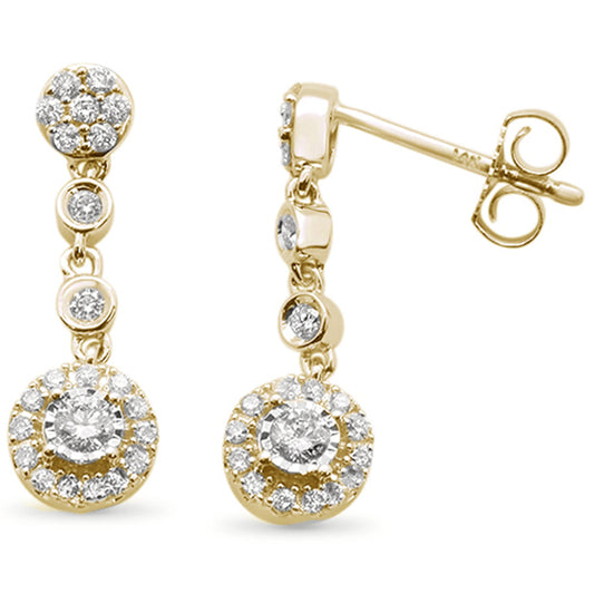 Muse Jewelry .39ct 14k Yellow Gold Drop Dangle Diamond Earrings