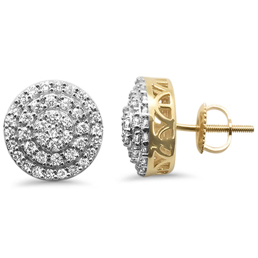 Muse Jewelry .98ct 10k Yellow Gold Round Cluster Diamond Stud Earrings