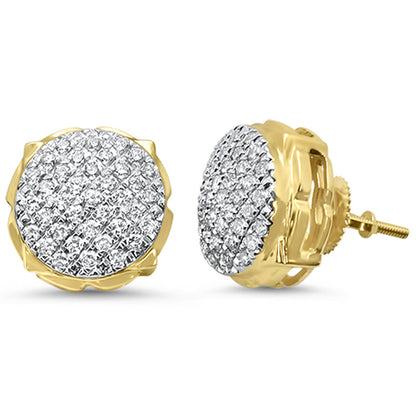 Muse Jewelry .80ct 10k Yellow Gold Invisible Cluster Diamond Earrings