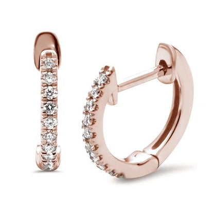 Muse Jewelry .12ct G SI 14k Gold Diamond Hoop Huggie Earrings