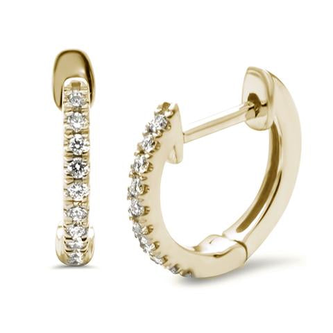 Muse Jewelry .12ct G SI 14k Gold Diamond Hoop Huggie Earrings