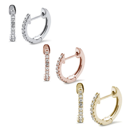 Muse Jewelry .12ct G SI 14k Gold Diamond Hoop Huggie Earrings