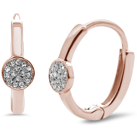 Muse Jewelry .05ct F SI 14K Rose Gold Diamond Lever Back Style Earrings