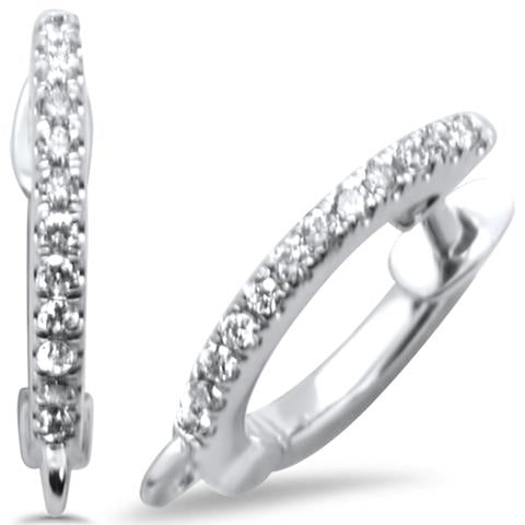 Muse Jewelry .12ct G SI 14k White Gold Cute Diamond Hoop Earrings