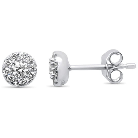 Muse Jewelry .32ct 14K White Gold Pave Diamond Stud Earrings
