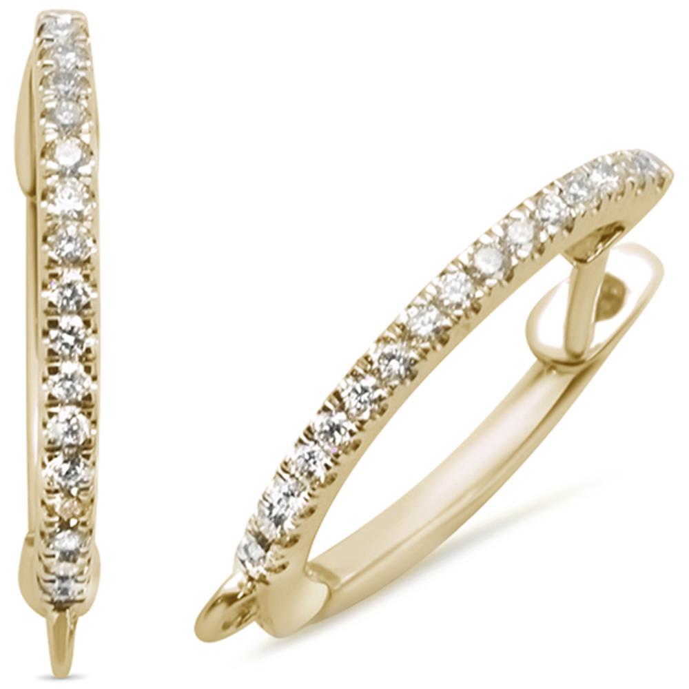 Muse Jewelry .13ct 14K Gold Hoop Huggie Diamond Earrings
