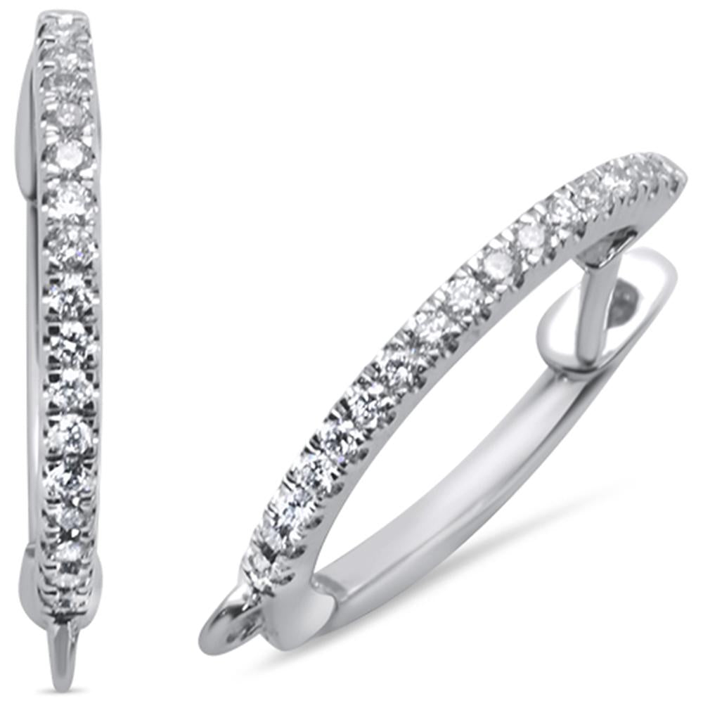 Muse Jewelry .13ct 14K Gold Hoop Huggie Diamond Earrings