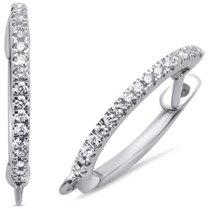 Muse Jewelry .13ct 14K Gold Hoop Huggie Diamond Earrings
