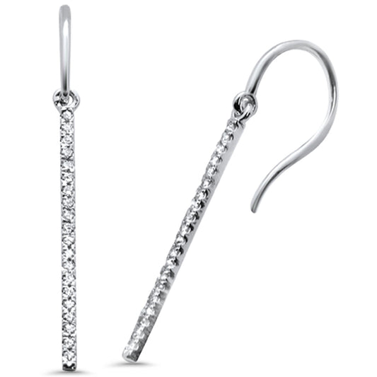 Muse Jewelry .22ct 14K White Gold Drop Dangle Line Modern Earrings