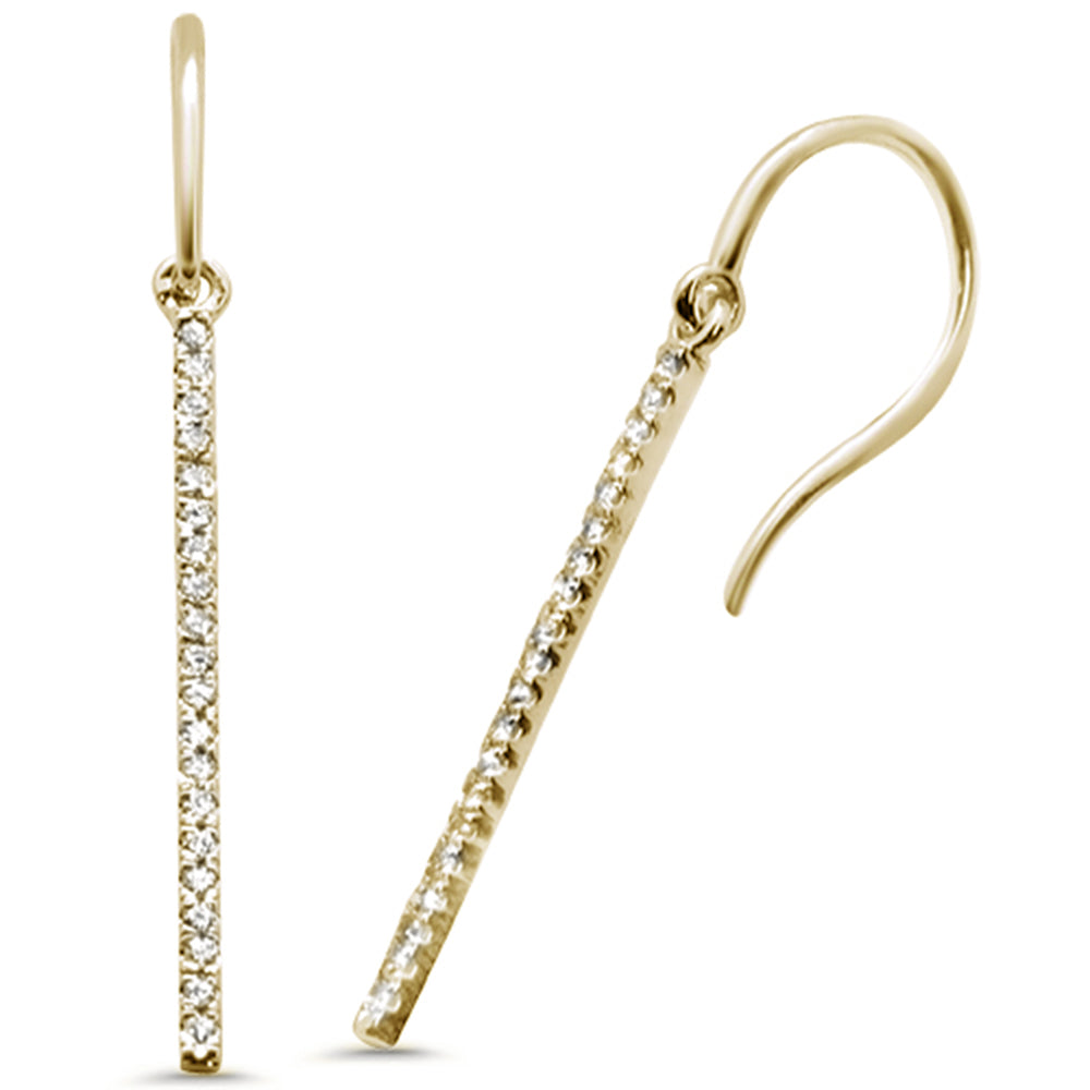 Muse Jewelry .16ct 14k Yellow Gold Drop Dangle Line Modern Earrings